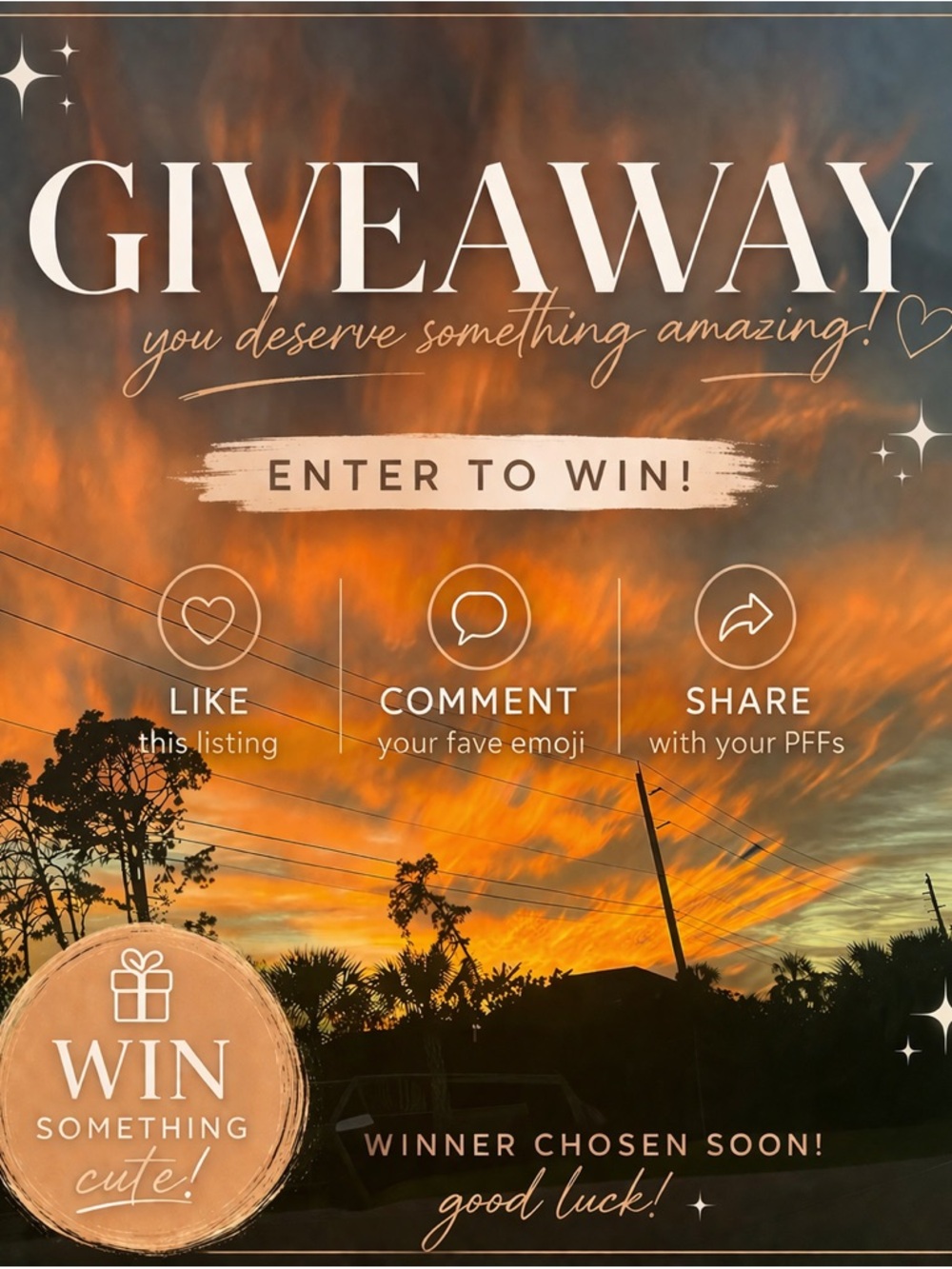 Sunset Giveaway Graphic - Orange & Black